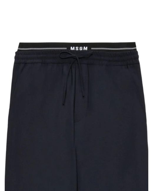 MSGM Blue Drawstring Track Pants for men