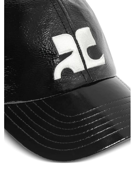 Courreges Black Cap With Vinyl Ac Logo