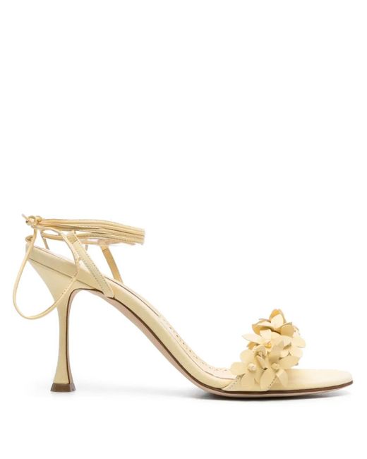 Manolo Blahnik Natural 90Mm Anista Heeled Sandals