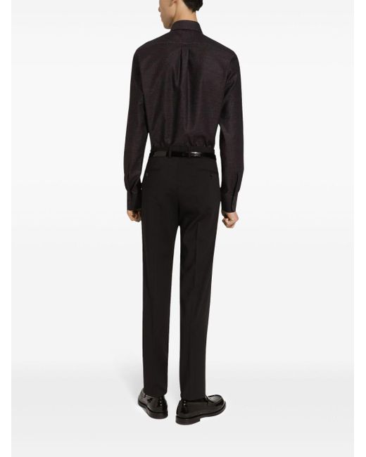 Dolce & Gabbana Overhemd Met Microstippen in het Black voor heren