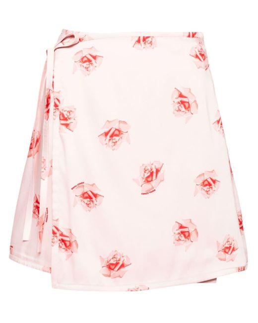 Minifalda Rose cruzada KENZO de color Pink