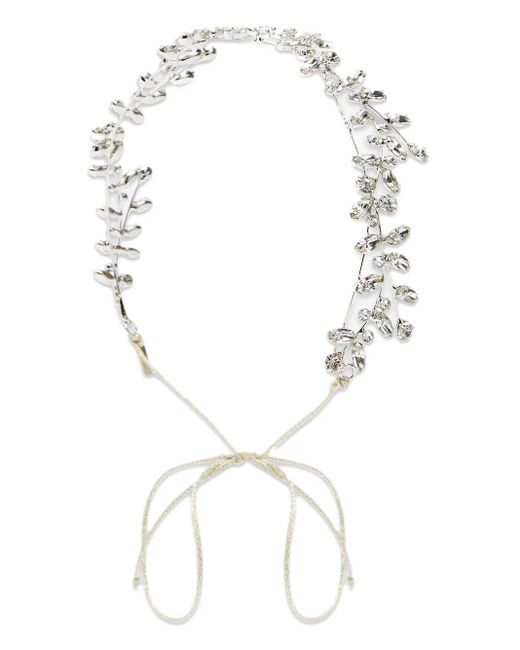 Jennifer Behr White Crystal-Embellished Headband