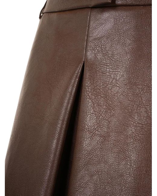 MSGM Brown Pleated Midi Skirt