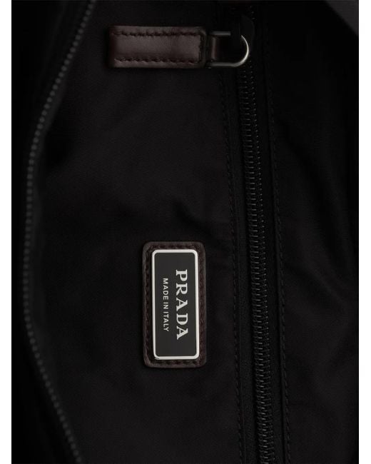 Prada Black Adjustable Nylon Tape Shoulder Bag for men
