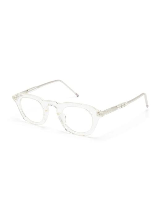 Thom Browne White Transparent-Frame Glasses