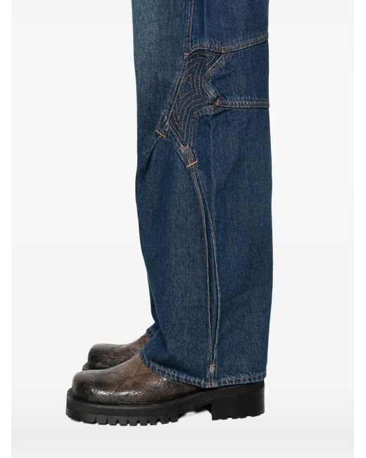 Kiko Kostadinov Blue X Levi's Articulate Panelled Trousers for men