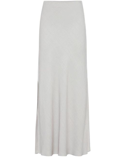 Brunello Cucinelli White High-waisted Maxi Skirt