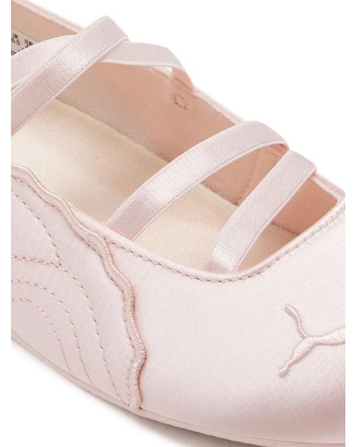 PUMA Pink Speedcat Straps Logo Ballet Flats