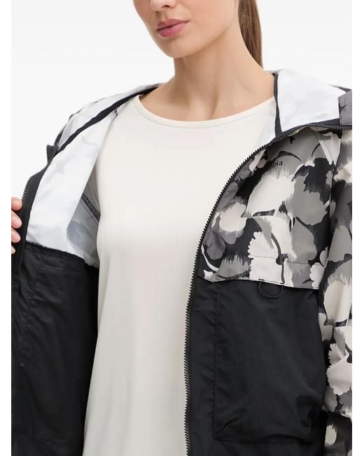 Columbia Gray Spire Valley Floral-Print Hooded Jacket