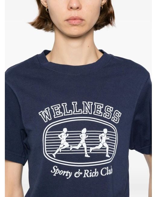 Sporty & Rich Blue Paris Marathon T-Shirt
