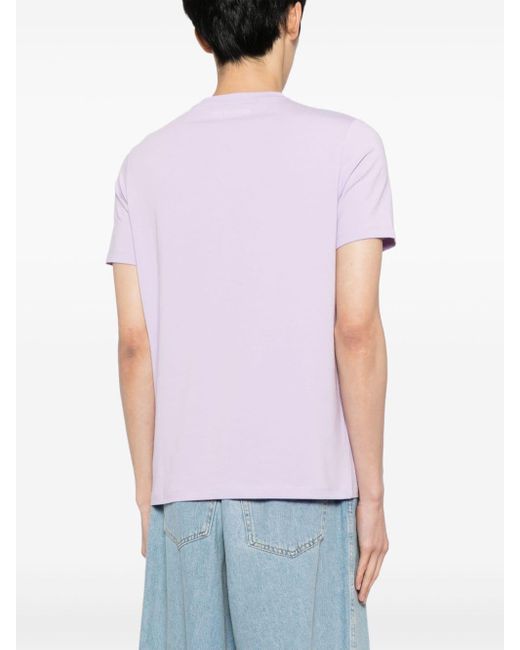 Karl Lagerfeld Purple Logo-print Cotton T-shirt for men