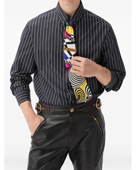 Camicia Regular di Versace in Black da Uomo