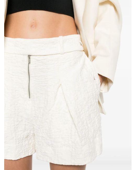 Jil Sander White High-Waisted Structured Cotton Shorts