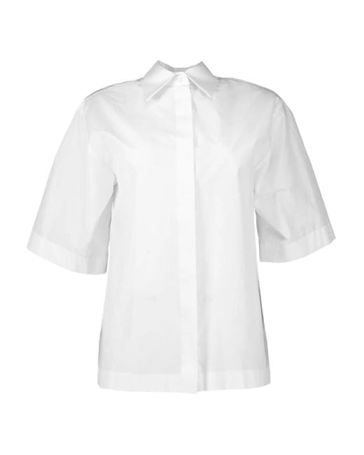 Michael Kors White Short-Sleeve Button-Up Shirt