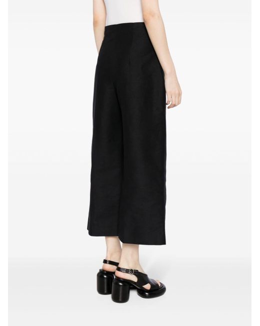 Marni Black Cropped Cotton Trousers