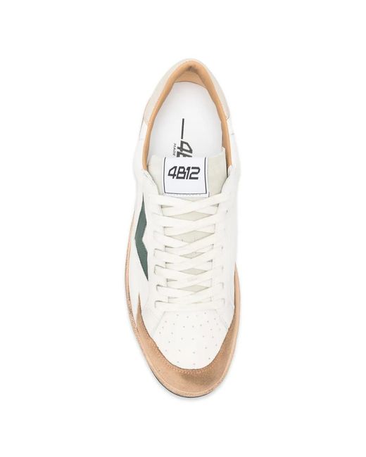 4b12 White Playnew Panelled Sneakers for men