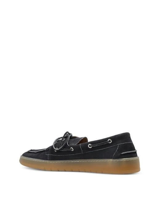 POSA White Boat Brushed-Suede Boat Shoes for men
