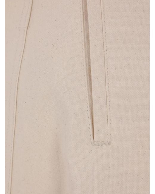 Plan C Natural Belted Canvas Trousers