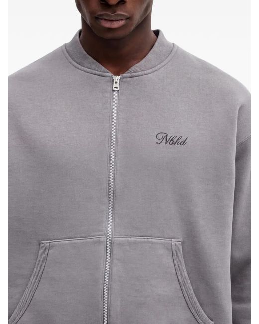 Neighborhood Gray Zip-Up Sweatshirt for men