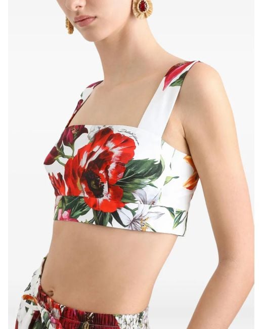 Dolce & Gabbana Red Floral Top