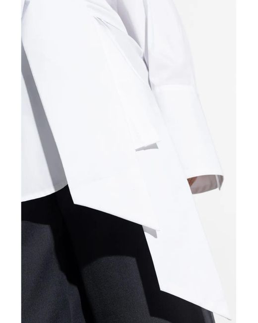 GAUGE81 White Cotton Wrap Belted Shirt