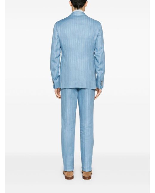 Tagliatore Blue Pinstriped Double-breasted Suit for men