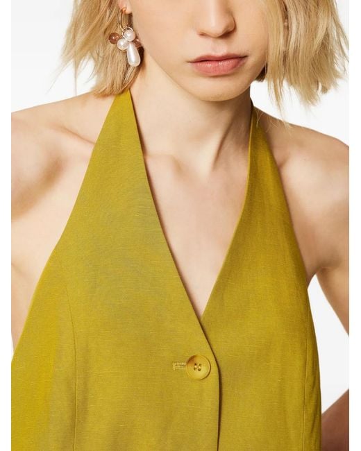 Chaleco Con Cuello Halter Twinset de color Yellow