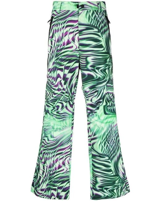 DIESEL Green Optical-Print Canvas Trousers for men