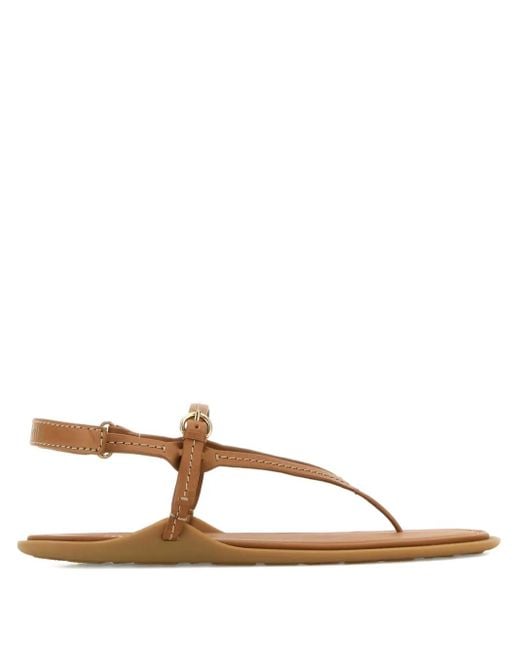 Miu Miu Leren Sandalen in het Brown
