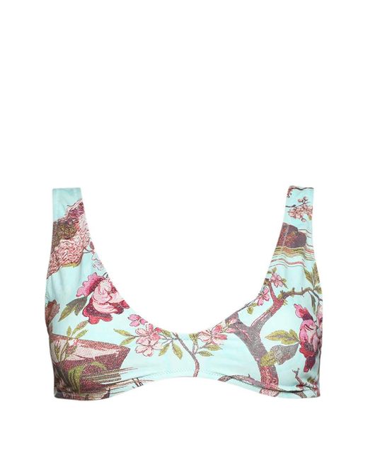 Skims Blue X Roberto Cavalli Floral-Print Bikini Top