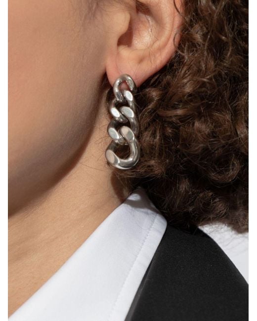 Jil Sander White Chain-link Drop Earrings