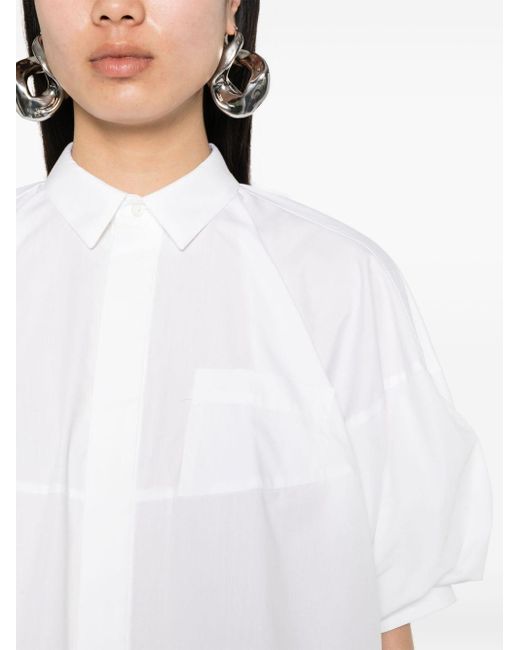 Sacai White Puff-sleeves Poplin Shirt