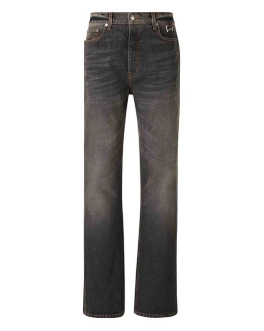 Rhude Gray Belt-Loop Button-Fastening Jeans for men