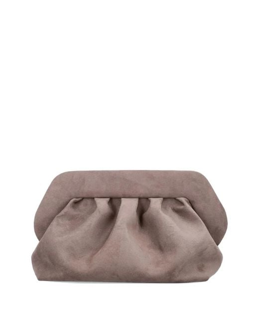 THEMOIRÈ Brown Bios Ruched Clutch Bag