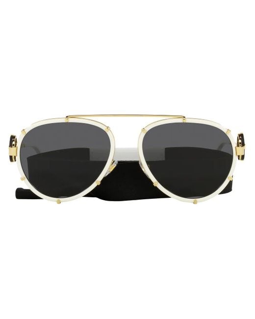 Versace Black Pilot-Style Sunglasses