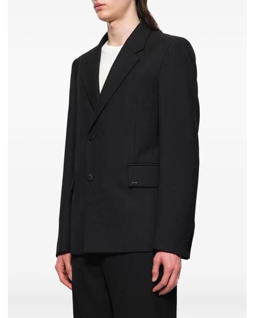 Wooyoungmi Black Single-Breasted Notched-Lapels Blazer for men