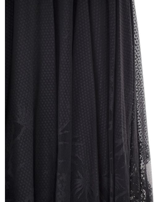 Fabiana Filippi Blue Foliage Embroidery Flared Skirt