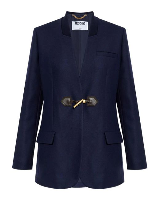 Moschino Blue Elbow-Patch Blazer