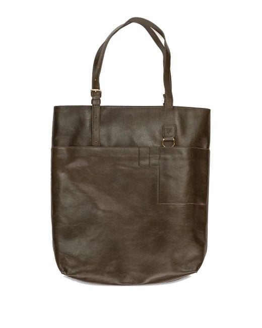 Aimé Leon Dore Brown Leather Document Tote Bag for men