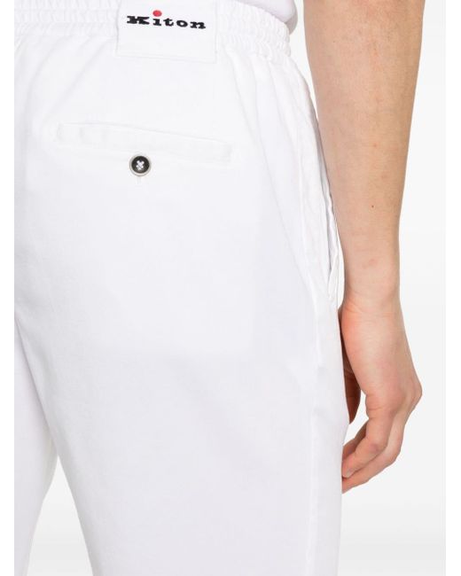 Pantalon à taille élastiquée Kiton pour homme en coloris White