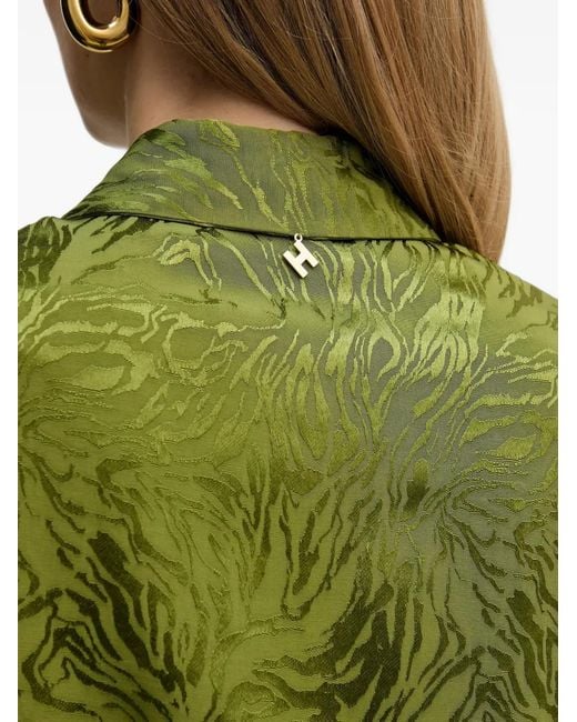 Silvian Heach Green Button-Fastening Patterned Shirt