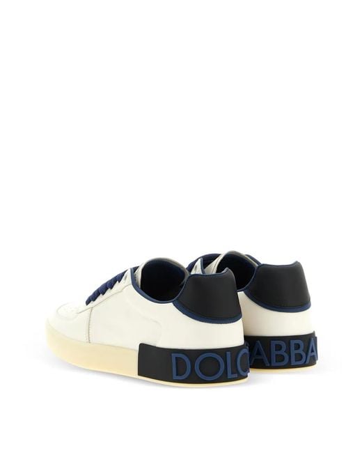 Dolce & Gabbana Blue Stylish Sneakers With Contrasting Heel Tab for men