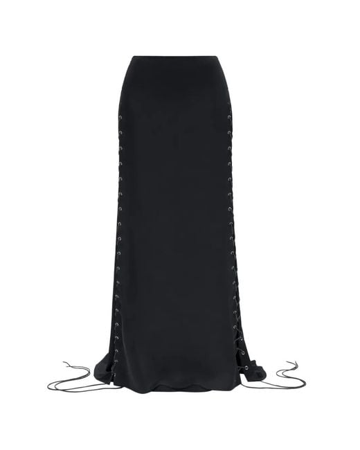 Ann Demeulemeester Black Jupe Mel À Coupe Longue