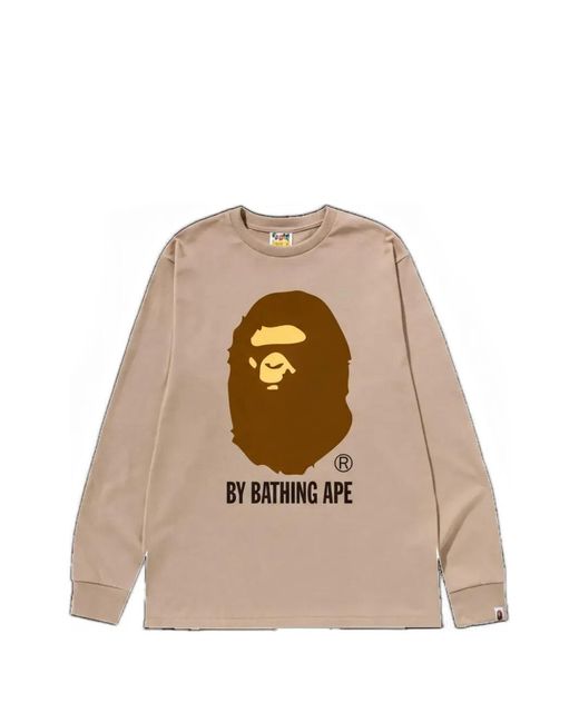 A Bathing Ape Natural T-Shirt Ape Head for men