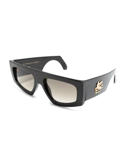 Etro Black Pegaso Rectangle-Frame Sunglasses