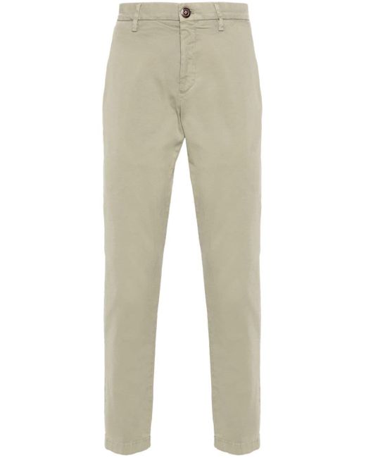 Boggi Natural Logo-embroidered Tapered Trousers for men