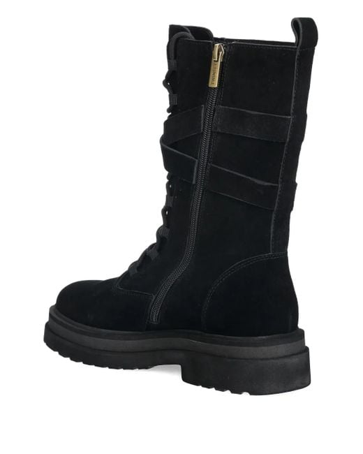 Twinset Black Lace-Up Combat Boots