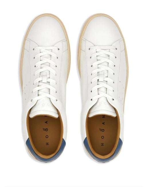 Hogan White H672 Leather Sneakers for men
