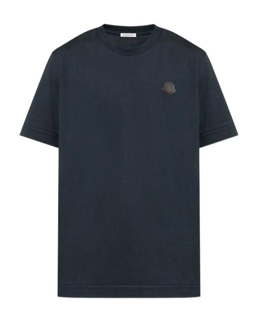Camiseta con parche del logo Moncler de hombre de color Blue