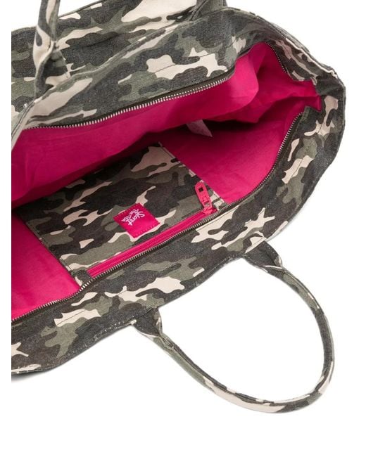 Secret Pon-pon Black Large City Camouflage-Pattern Tote Bag